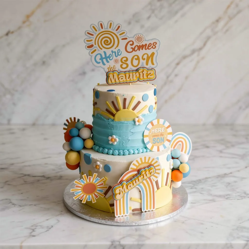 Classic white wedding cake decorated with fresh flowers